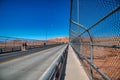 GLEN CANYON, ARIZONA - JUNE 26, 2018: Lake Powell and Glen Canyon Dam and road in the Desert of Arizona Royalty Free Stock Photo