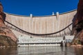 Glen Canyon Dam with Bridge Shadow Royalty Free Stock Photo