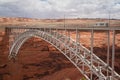 Glen Canyon Dam Bridge viewed from dam visitor center Royalty Free Stock Photo