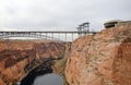 Glen Canyon Dam Bridge and the Visitor`s Center, Coconino County, Arizona Royalty Free Stock Photo