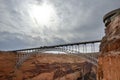 Glen Canyon Dam Bridge and the Visitor`s Center, Coconino County, Arizona Royalty Free Stock Photo