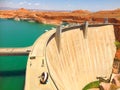 Glen Canyon Dam on the Colorado River and Lake Powell in Arizona, United States Royalty Free Stock Photo