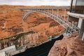 Glen Canyon dam on the Colorado River and Lake Powell in Arizona, USA Royalty Free Stock Photo