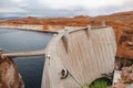 Glen Canyon dam on the Colorado River and Lake Powell in Arizona, USA Royalty Free Stock Photo