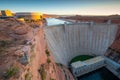 The Glen Canyon Dam with Lake Powell near Page, Arizona Royalty Free Stock Photo