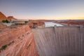 The Glen Canyon Dam with Lake Powell near Page, Arizona Royalty Free Stock Photo