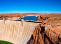 Glen Canyon Dam over Colorado near Page, Arizona. Royalty Free Stock Photo