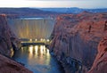 Glen Canyon Dam Twilight Royalty Free Stock Photo