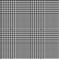 Glen check black and white checkered seamless pattern