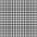 Glen check pattern in black and white. Seamless tweed textured background vector.