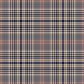 Glen check plaid pattern in navy blue, red, brown beige. Seamless dark Scottish tartan plaid vector for skirt, scarf, jacket. Royalty Free Stock Photo
