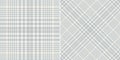 Glen check plaid pattern in soft cashmere blue and beige. Seamless elegant herringbone textured tweed vector fashion set for scarf Royalty Free Stock Photo