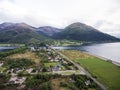Glen Coe Highland scotland aerial shot nature panorama view Royalty Free Stock Photo