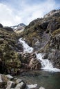 Glen Coe Highland scotland nature uphill waterfall panorama view Royalty Free Stock Photo