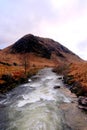 Glen Etive valley river, Scotland Royalty Free Stock Photo