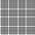 Glen check plaid pattern in black and white. Seamless herringbone plaid graphic.