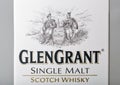 Glen Grant Speyside Single Malt Scotch Whisky box closeup Royalty Free Stock Photo