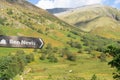 Signpost leading to Ben Nevis in Glen Nevis in the Scottish highlands Royalty Free Stock Photo