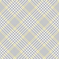 Glen plaid pattern in grey  yellow  white. Seamless hounds tooth tweed check plaid background for coat  skirt  jacket  trousers. Royalty Free Stock Photo