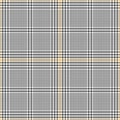 Glen plaid pattern in grey, yellow, white. Seamless hounds tooth vector tweed check background texture for jacket, skirt, trousers Royalty Free Stock Photo