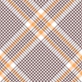 Glen plaid pattern. Seamless hounds tooth check plaid texture in brown, orange, and white. Royalty Free Stock Photo