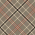 Glen plaid pattern vector in gold and black. Seamless houndstooth check plaid.