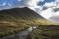 Glencoe dramatic landscape with changing light Royalty Free Stock Photo