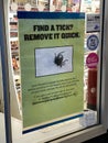 Glencoe, Scotland, UK, January 26th 2022, Tick removal health and safety poster for Lyme disease