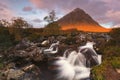 Glencoe valley and waterfall, scotland Royalty Free Stock Photo