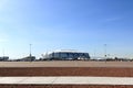 Arizona-2023 Super Bowl LVII Stadium in Glendale Sportsman`s Park; back-lit shot Royalty Free Stock Photo