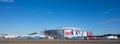 Arizona-2023 Super Bowl LVII Stadium in Glendale Sportsman`s Park; panorama Royalty Free Stock Photo