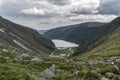 Glendalough Upper lake in Glenealo valley, Wicklow way. Royalty Free Stock Photo