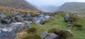 Glendalough Upper lake from miners way, Glenealo valley, Wicklow way, County Wicklow, Ireland. Royalty Free Stock Photo