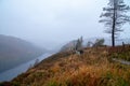 Glendalough Upper lake from the top of Glenealo valley, Wicklow way, County Wicklow, Ireland Royalty Free Stock Photo