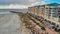 GLENELG, AUSTRALIA - SEPTEMBER 14, 2018: Aerial view of buildings along the coast