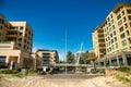 GLENELG, AUSTRALIA - SEPTEMBER 15, 2018: Buildings of Glenelg along Holdfast Bay on a sunny day