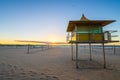 Glenelg Beach Surf life saving tower at sunset Royalty Free Stock Photo