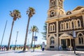 Glenelg town hall building exterior and beach view in Glenelg SA Australia