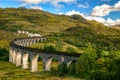 Glenfinnan Railway Viaduct Scotland Harry Potter steam train Royalty Free Stock Photo