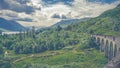 Glenfinnan Viaduct Bridge at Scotland, United Kingdom Royalty Free Stock Photo