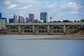 Glenmore Dam with Calgary city centre