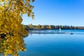 Glenmore Reservoir is Calgary\'s primary source of drinking water and the only sailing facility Royalty Free Stock Photo