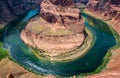Glenn Canyon and the Colorado River. Gorge Horseshoe band. Arizona Tourist Attractions Royalty Free Stock Photo