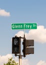 Glenn Frey Drive street sign, MI