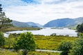 Glenveagh National Park, Donegal in Northern Ireland. Beautiful rough landscape with green moss forest, lake, park and Royalty Free Stock Photo