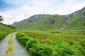 Glenveagh National Park, Donegal in Northern Ireland. Beautiful rough landscape with green moss forest, lake, park and Royalty Free Stock Photo