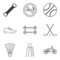 Glibness icons set, outline style Royalty Free Stock Photo