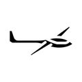 glider airplane aircraft glyph icon vector illustration Royalty Free Stock Photo