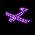 glider airplane aircraft neon glow icon illustration