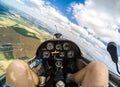 Glider flight inside first point view